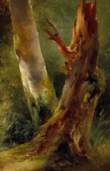 Leprince, Auguste-Xavier: Study of tree trunks