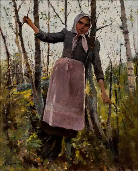 Lundahl, Amelie: Girl in the birch forest
