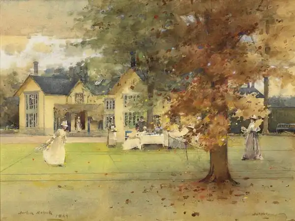 Melville, Arthur: Tennis party at Marcuse