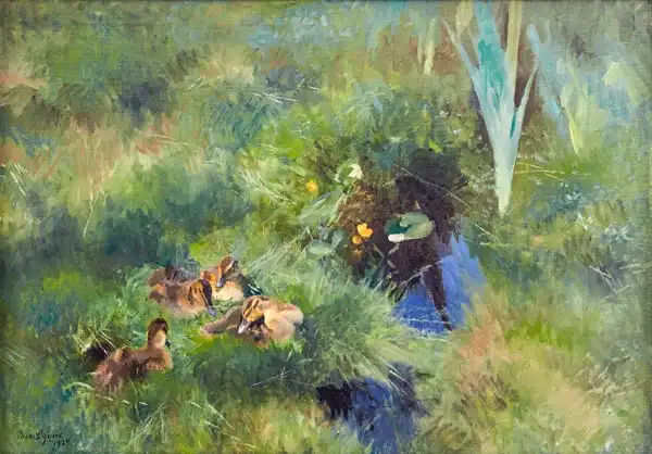 Liljefors, Bruno: Ducks on the creek