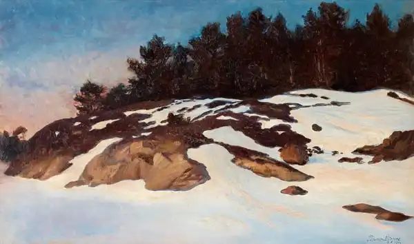 Liljefors, Bruno: Winter landscape at dawn