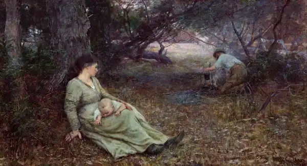 McCubbin, Frederick: On the wallaby track