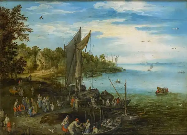 Brueghel, Jan (st.): Břeh řeky