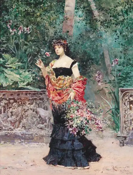 Marchetti, Ludovico: Elegante dame im Park