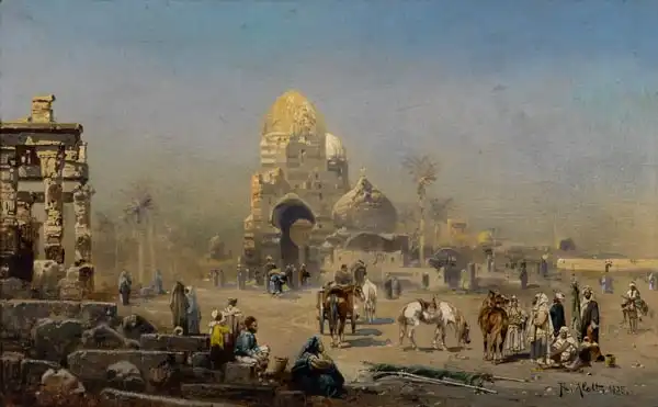 Alott, Robert: Oriental street scene