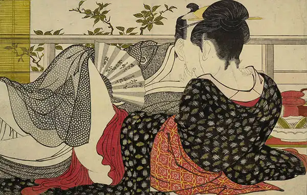 Utamaro, Kitagawa: Lovers in an upstairs room