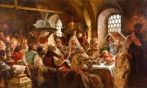 Makovsky, Konstantin J.: Une fête de mariage boyar