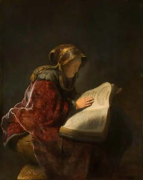 Rembrandt, van Rijn: Old Woman Reading, Probably the Prophetess Anna