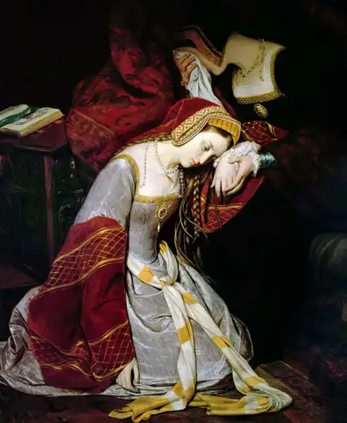 Cibot, Edouard: Anne Boleyn (1507-36) in the Tower, detail