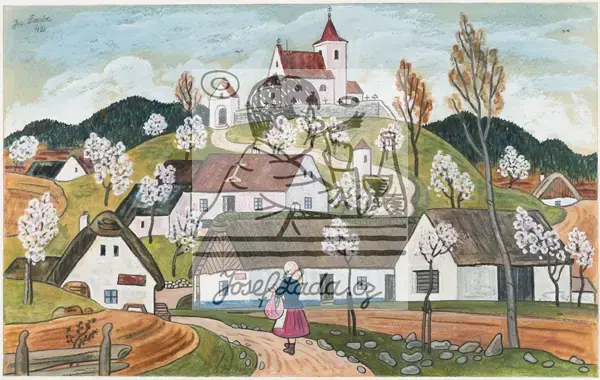 Lada, Josef: Chemin de printemps vers le village 1942