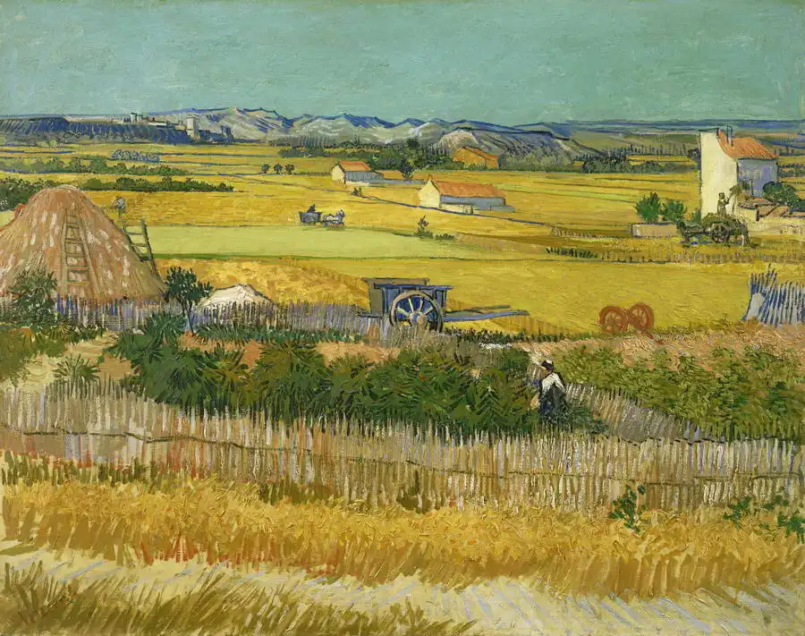 Gogh, Vincent van: View of the plane in Crau at Arles (harvest)