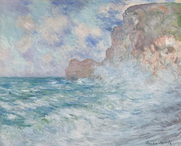 Monet, Claude: Étretat, scogliere e Porte Amont, grande mare