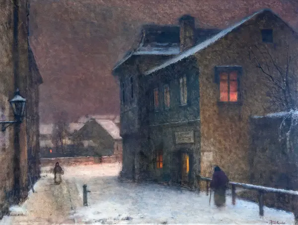 Schikaneder, Jakub: Street in the snow
