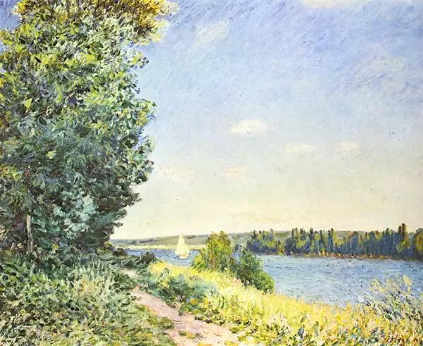 Sisley, Alfred: Normandy, the water path in the evening, Sahurs