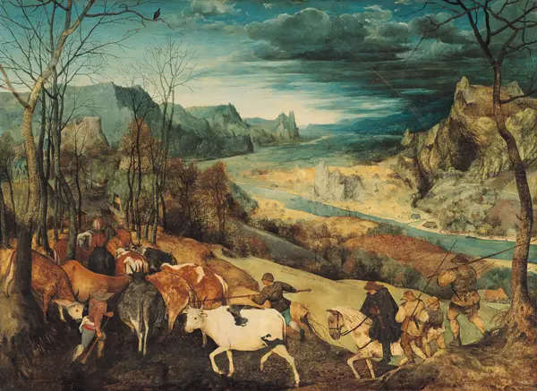 Brueghel, Pieter, the elder: El retorno de la manada (otoño)