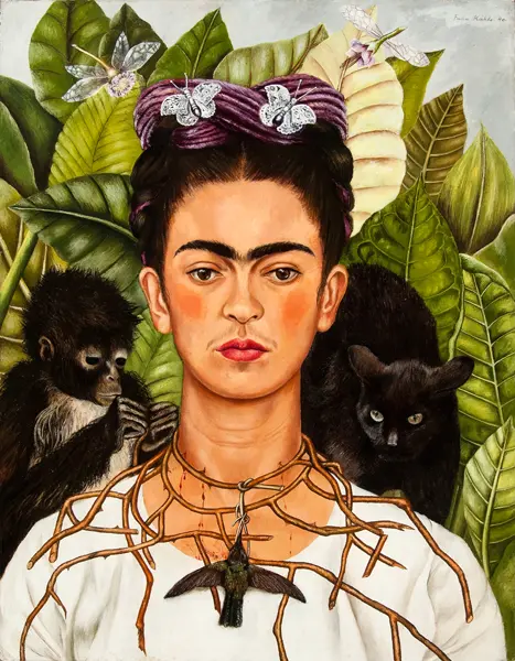 Kahlo, Frida: Untitled (Self-portrait with thorn necklace and hummingbird)