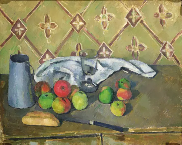 Cézanne, Paul: Fruit, Serviette and Milk Jug, c.1879-82