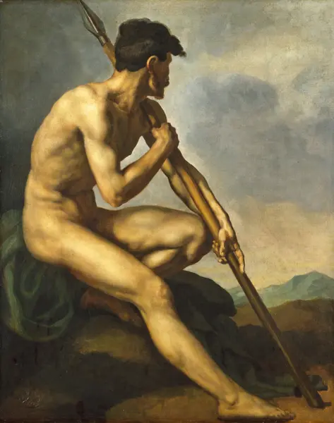 Géricault, Théodore: Nude Warrior with a Spear