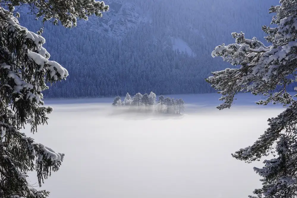 Maier, Norbert: fog over frozen lake