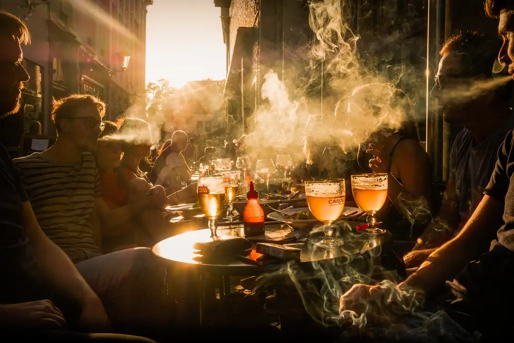 Popan, Adrian: Belgischer Sonnenuntergang,Bier und Zigaretten