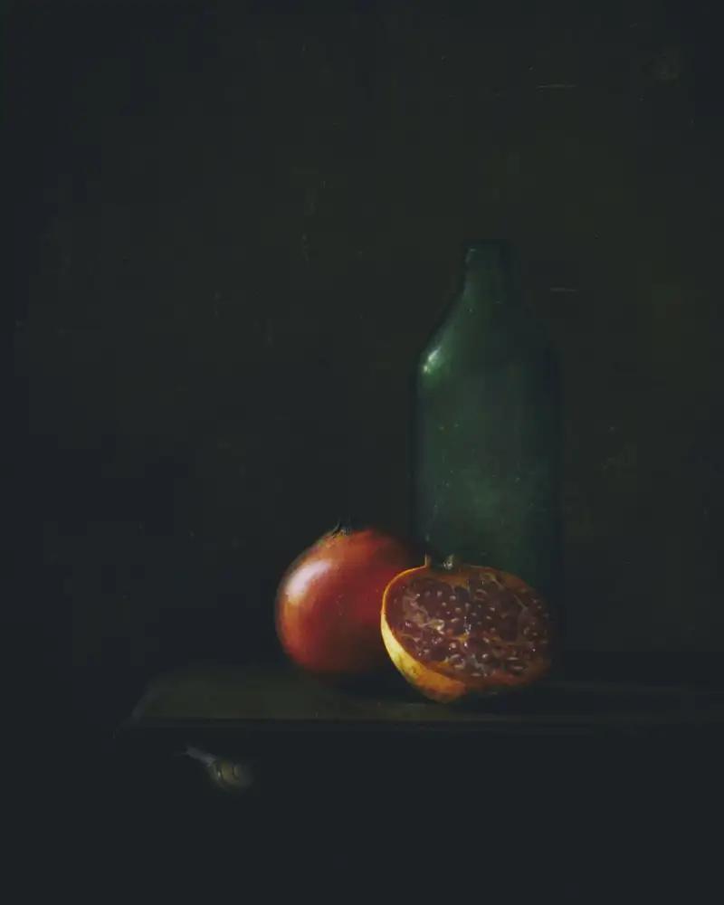 Devos, Delphine: Granada y botella verde