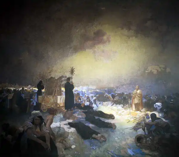 Mucha, Alfons: Después de la batalla de Vitkov (Epopeya eslava)