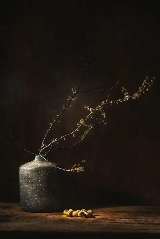 Dingemans, Saskia: Still life with blossom and eggs