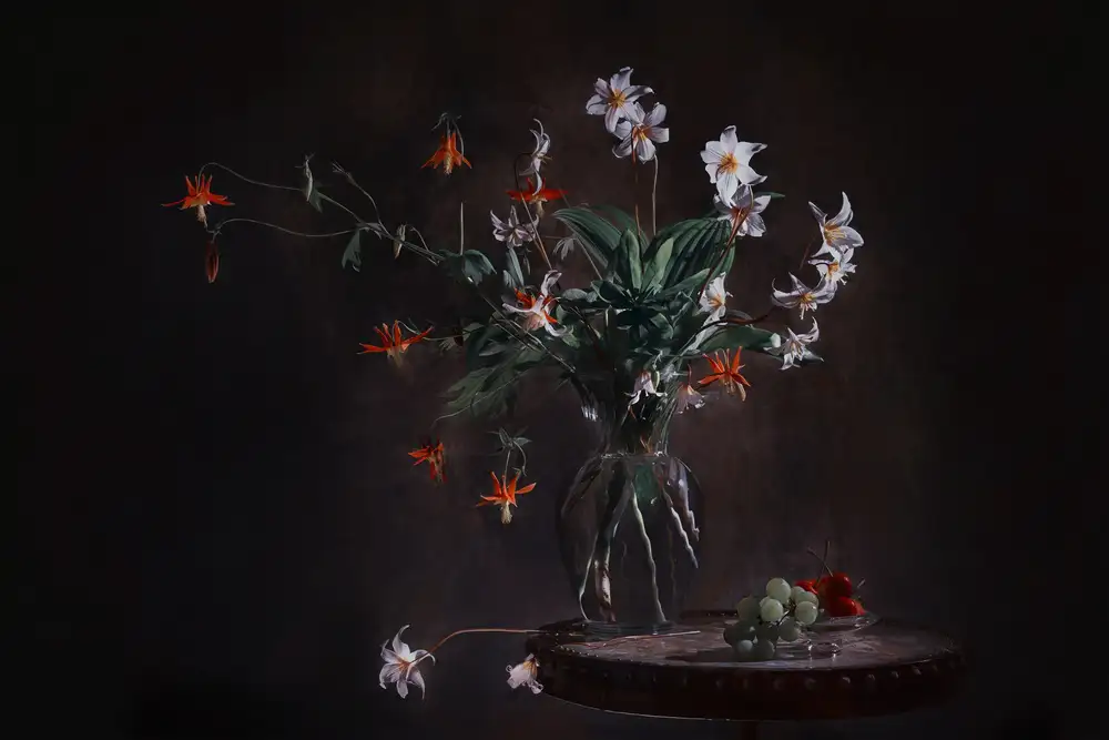 Jacobs, Lydia: Fiori di lettiera arancioni e bianchi