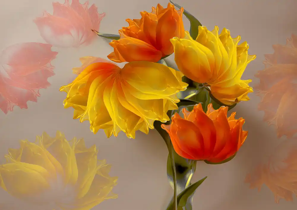 Shumilova, Ludmila: Four tulips