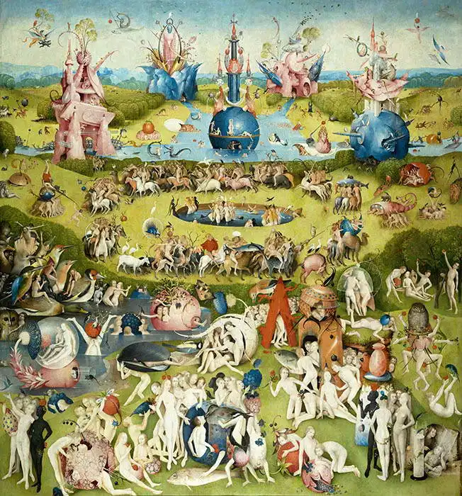 Bosch, Hieronymus: Garden of Earthly Delights - earthly pleasures (middle section)