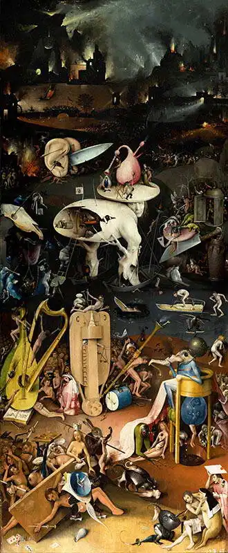 Bosch, Hieronymus: Garden of Earthly Delights - Hell, damnation (right part)