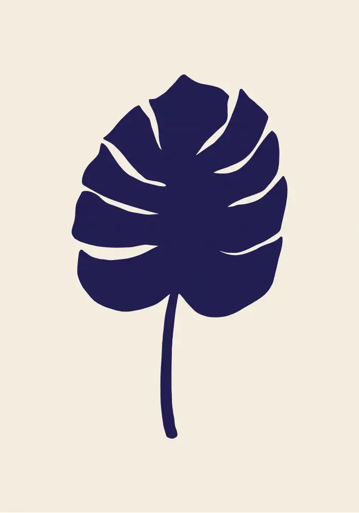 Studio, Pictufy: Hoja De Monstera Azul Oscuro