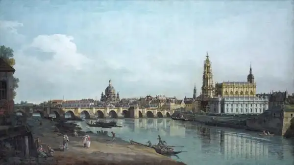 Canaletto, Giovanni: Dresden seen from the Right Bank of the Elbe, beneath the Augusts Bridge