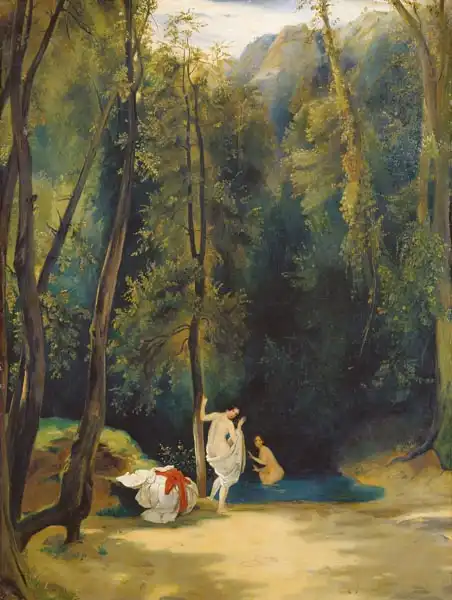 Blechen, Karl: Woman Bathing in the Park of Terni