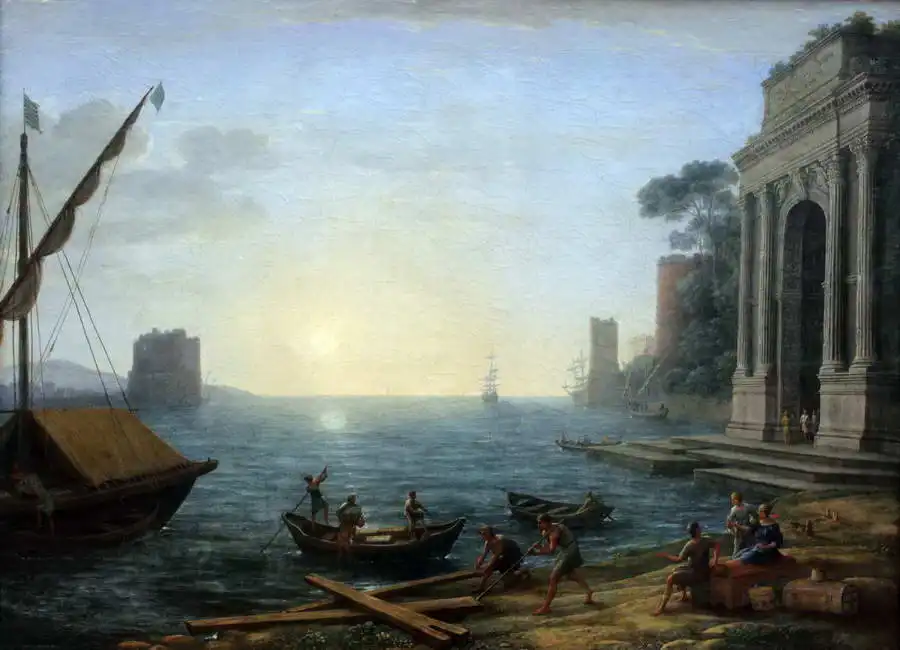 Lorrain, Claude: Harbor on the morning sun