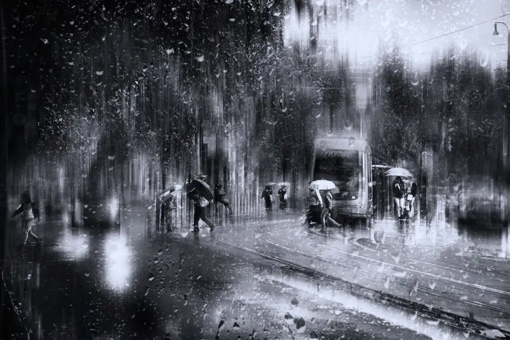 Quaglia, Nicodemo: Viale Trastevere sous la pluie - Rome