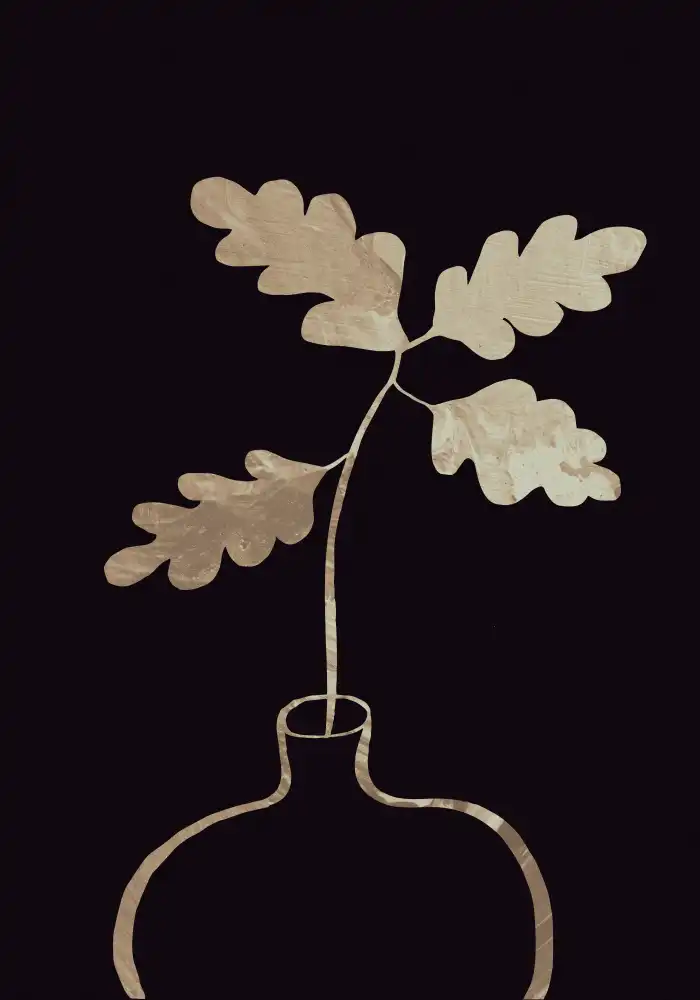Studio, Pictufy: Leaves in vase_gold