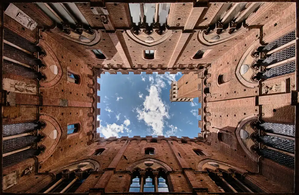 Echteld, Michael: Looking up the Torre del Mangia