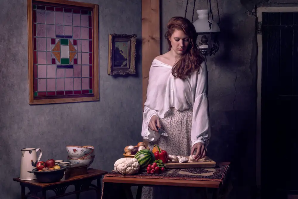 Mighorst, Ineke: Making dinner in the former age.