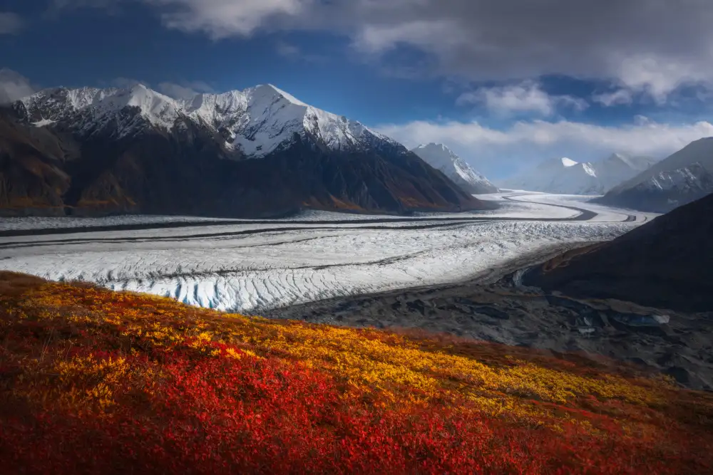 Wei, and Siyu: An Alaska glacier in the fall