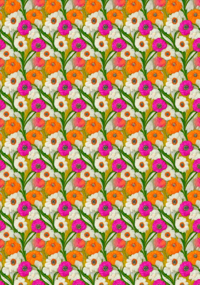 Treechild: Motif de fleurs cousues