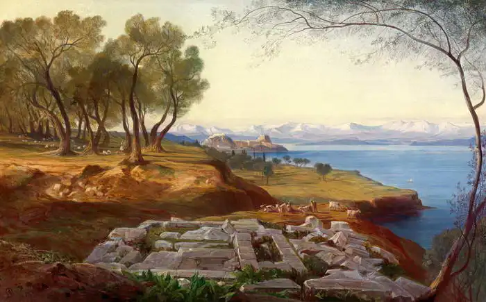 Lear, Edward: View of Corfu from Ascension