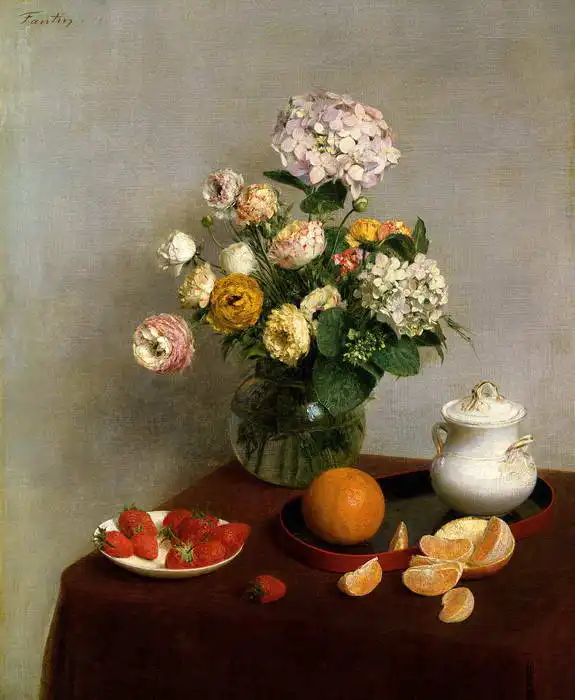 Fantin-Latour, Jean: Fiori e frutta