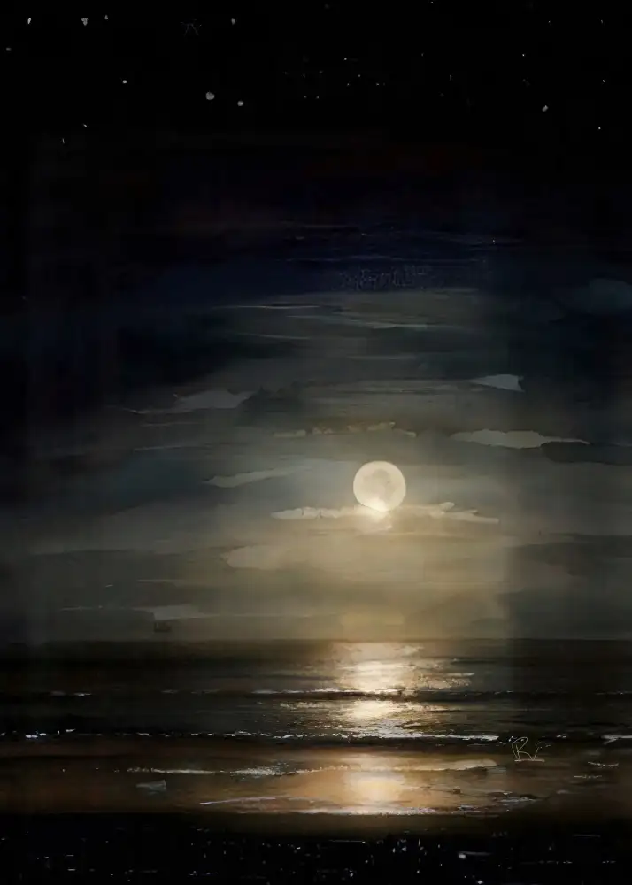 Day, Ruth: Full Moon Over Ocean