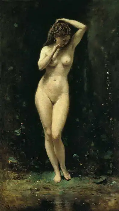 Corot, J. B. Camille: Le Bain de Diane (La Fontaine)