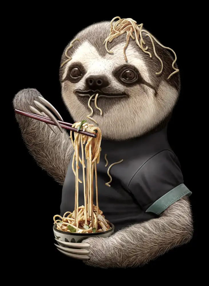 Lawless, Adam: SLOTH EATING NOODLE
