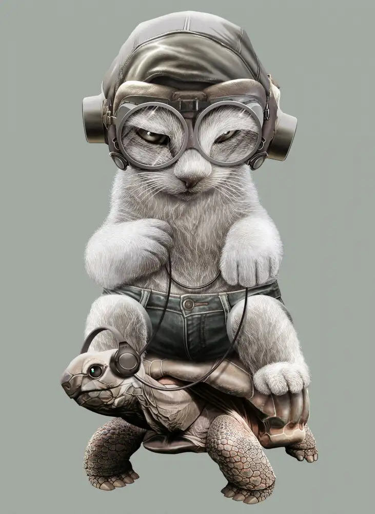 Lawless, Adam: CAT RIDING TORTOISE