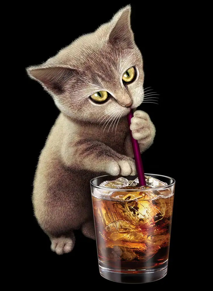 Lawless, Adam: gatto e bibita analcolica