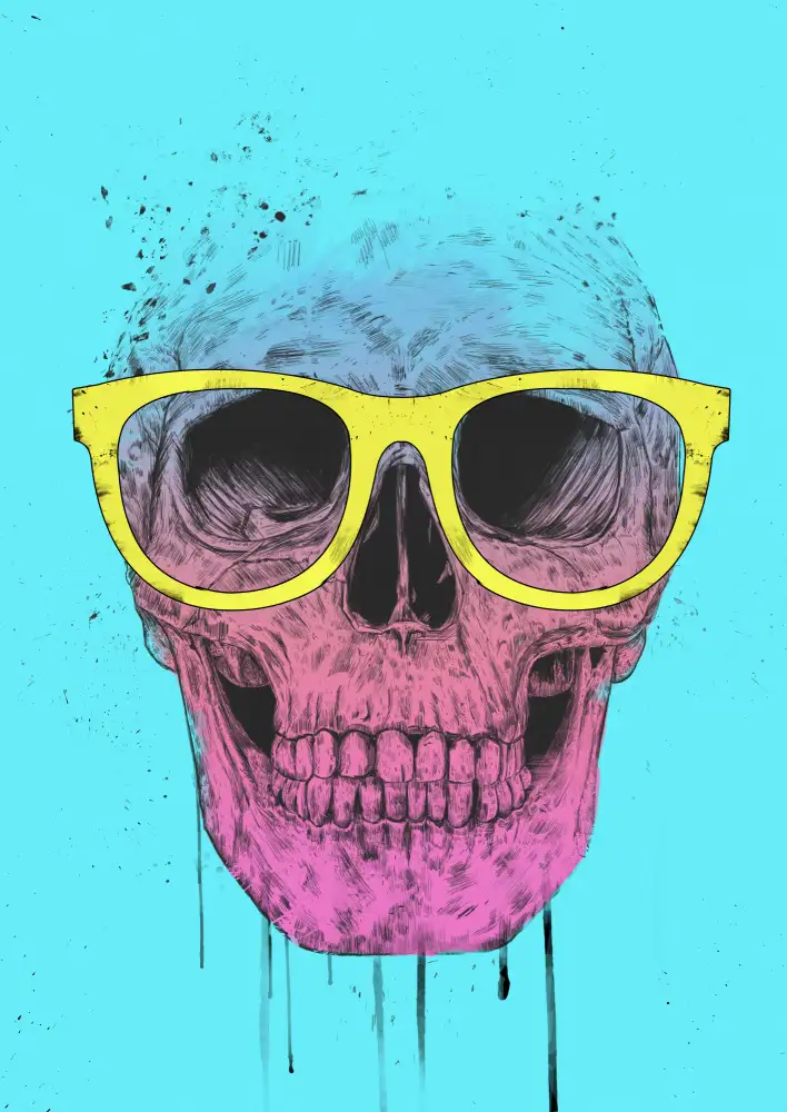 Solti, Balazs: Pop art skull with glasses