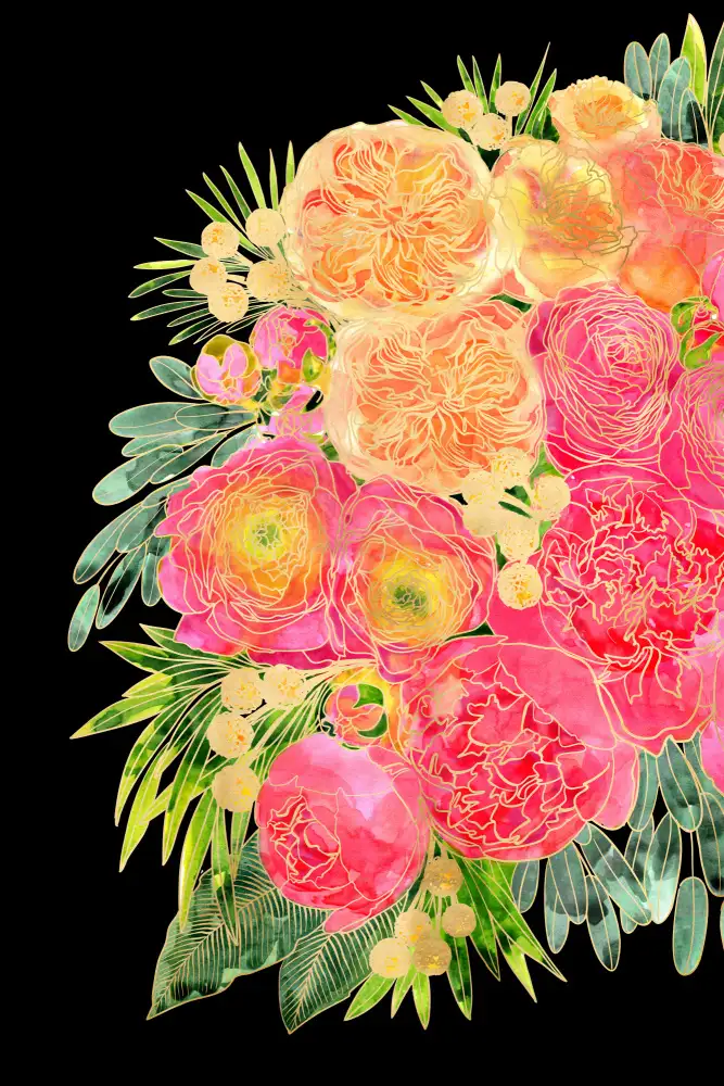 Blursbyai, Laiz Rosana: Rekha-Blumenkunst in hellem Aquarell